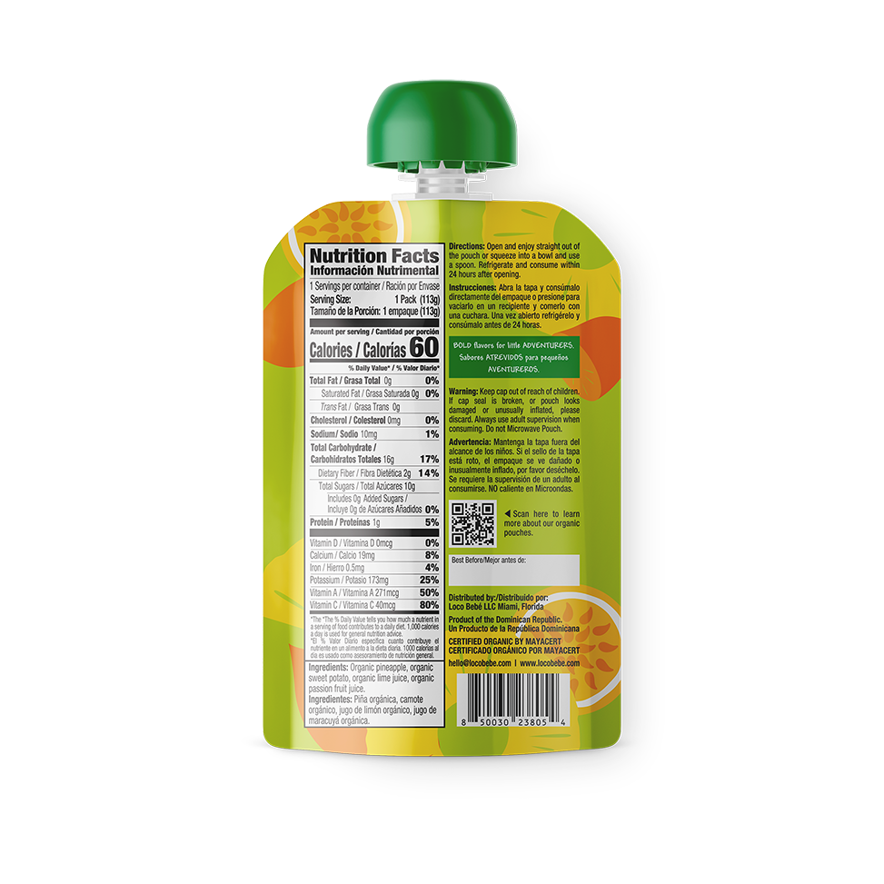 10 Pack - Hola Pina 4 oz Organic Baby Food Purée
